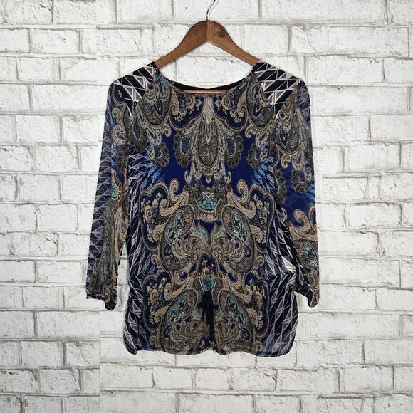 Cap Juluca navy printed top - Picture 2 of 15